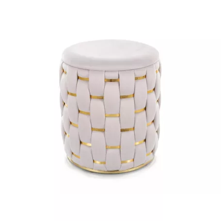 Tiara bársony puff, világos bézs