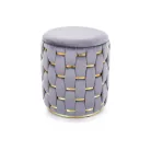 Tiara bársony puff, szürke