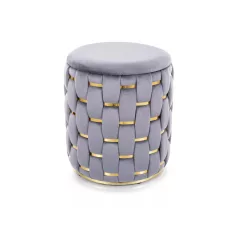 Tiara bársony puff, szürke