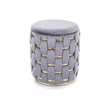 Tiara bársony puff, szürke