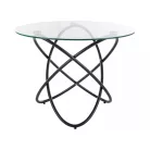 Orbit asztal, fekete, üveg