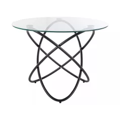 Orbit asztal, fekete, üveg