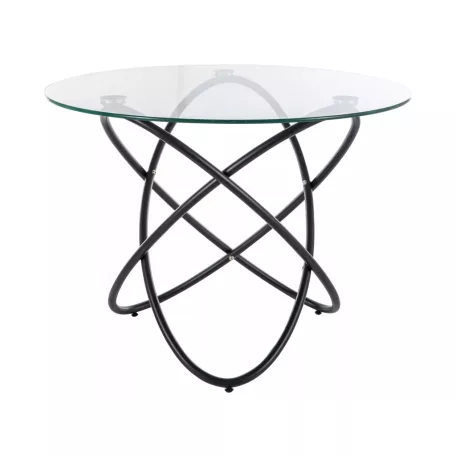 Orbit asztal, fekete, üveg