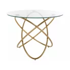 Orbit asztal, aranysárga, üveg