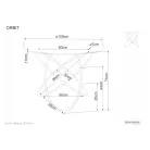 Orbit asztal, aranysárga, üveg