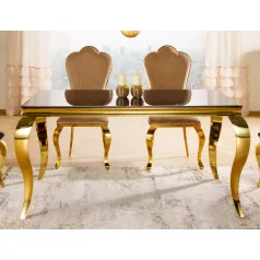 Prince asztal, 150X90, aranysárga, fekete