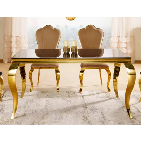 Prince asztal, 150X90, aranysárga, fekete