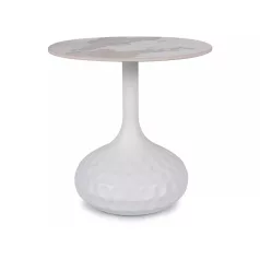   Salo B dohányzóasztal, matt fehér, fehér fényes, márványhatású