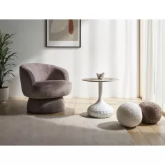   Salo B dohányzóasztal, matt fehér, fehér fényes, márványhatású