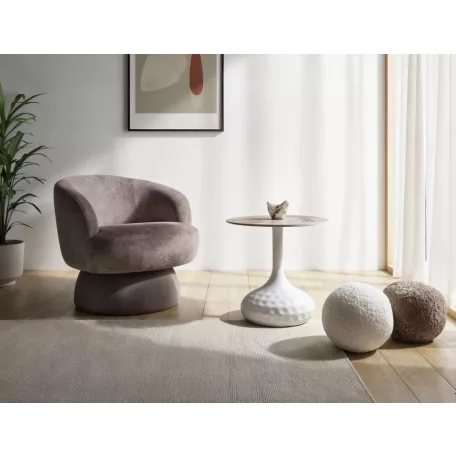 Salo B dohányzóasztal, matt fehér, fehér fényes, márványhatású