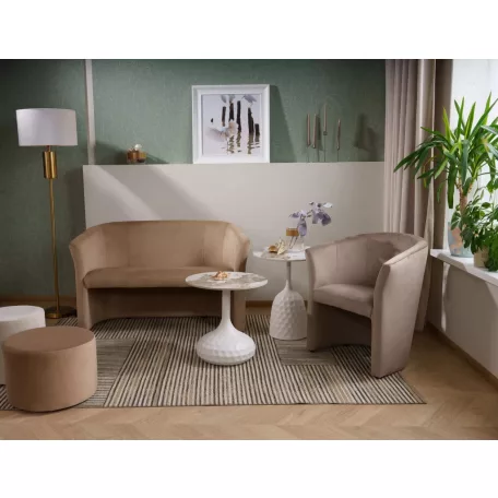 Salo A dohányzóasztal, matt fehér, fehér fényes, márványhatású