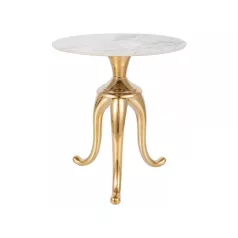   Kígyó dohányzóasztal, aranysárga, fehér fényes, márványhatású