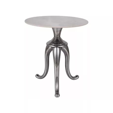 Kígyó dohányzóasztal, ezüst, fehér fényes, márványhatású