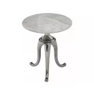 Kígyó dohányzóasztal, ezüst, fehér fényes, márványhatású