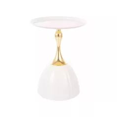 Piana dohányzóasztal, fehér + arany, fehér