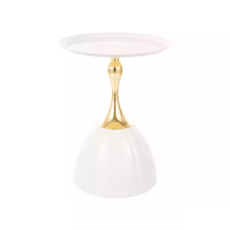 Piana dohányzóasztal, fehér + arany, fehér