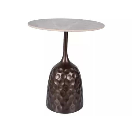 Mutti dohányzóasztal, antik bronz, szürke, márványhatású