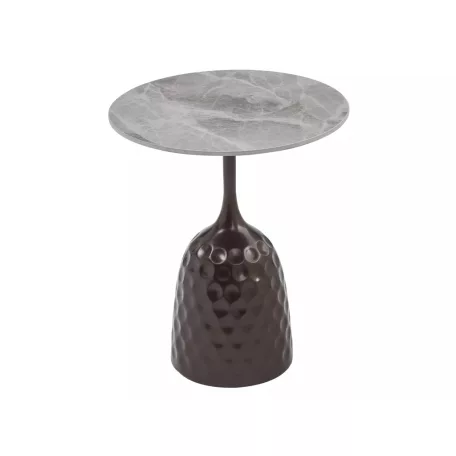 Mutti dohányzóasztal, antik bronz, szürke, márványhatású