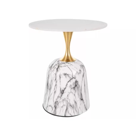 Fama dohányzóasztal, fehér, márványhatású + arany, fehér, márványhatású