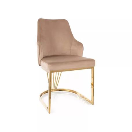 Alure bársony szék, aranysárga, bézs