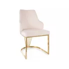 Alure bársony szék, aranysárga, világos bézs