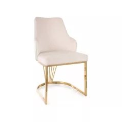 Alure bársony szék, aranysárga, világos bézs