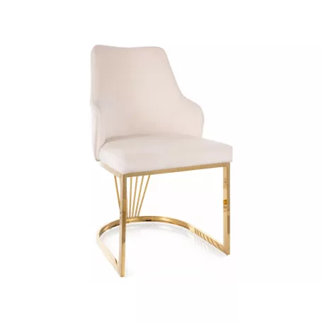 Alure bársony szék, aranysárga, világos bézs