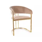 Tulipe bársony szék, aranysárga, bézs