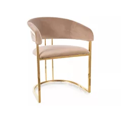 Tulipe bársony szék, aranysárga, bézs