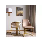 Korona bársony szék, aranysárga, bézs