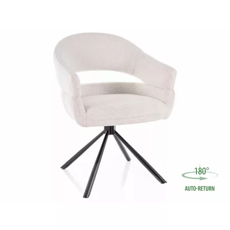 Borgo Raven szék, matt fekete, bézs