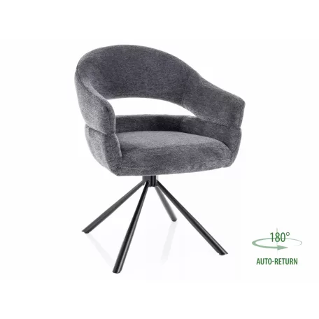 Borgo Raven szék, matt fekete, sötét szürke