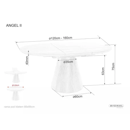 Angyal II asztal, matt fekete, szürke, márványhatású