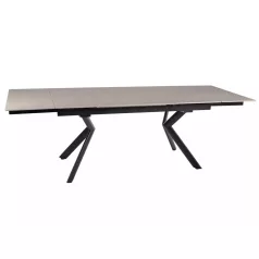 Norton-asztal, 160X90, fekete, travertin bézs matt