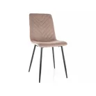 Daren bársony szék, matt fekete, sötét bézs