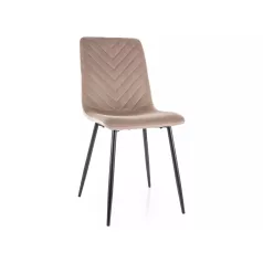 Daren bársony szék, matt fekete, sötét bézs