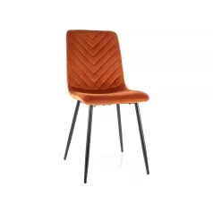 Daren bársony szék, matt fekete, fahéj