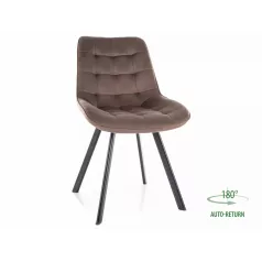 Monti bársonyszék, matt fekete, cappuccino