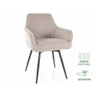 Servio Brego szék, matt fekete, világos bézs
