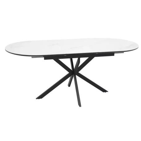 Gaston Ceramic 140 asztal, 140X80, matt fekete, matt fehér