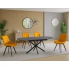 Gaston Ceramic 140 asztal, 140X80, matt fekete, matt szürke