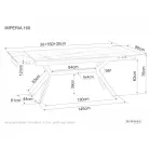 Imperia 160 asztal, 160X90, matt fekete, matt fekete