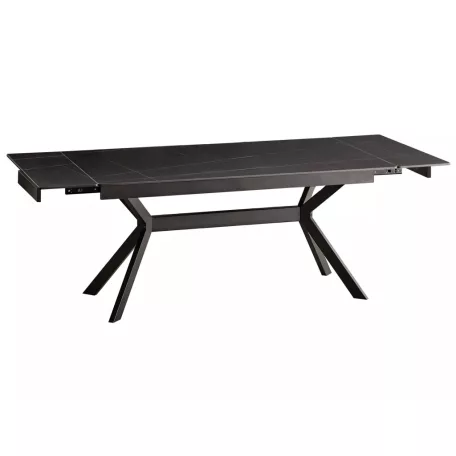 Imperia 180 asztal, 180X90, matt fekete, matt fekete