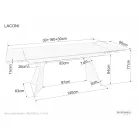 Laconi asztal, 160X90, matt fekete, matt fehér