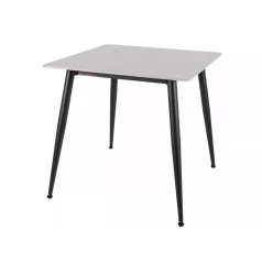 Rion 80 asztal, 80X80, matt fekete, fehér fényes