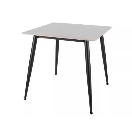 Rion 80 asztal, 80X80, matt fekete, fehér fényes