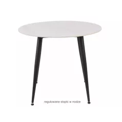 Rion asztal 90 mm, matt fekete, fehér fényes