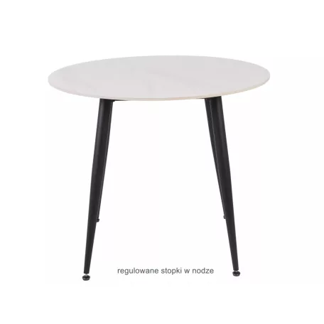 Rion asztal 90 mm, matt fekete, fehér fényes
