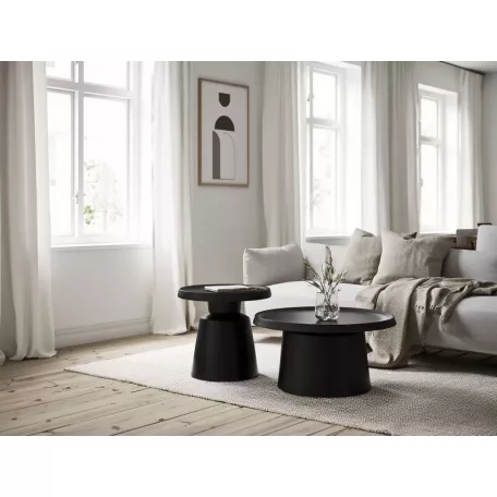 Rodos dohányzóasztal szett, matt fekete, matt fekete