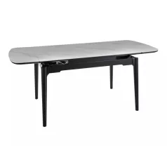 Sento asztal, 120X80, matt fekete, fehér fényes